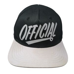 Official Snapback Hat Black One Size Adjustable Vented Holes 6 Panel